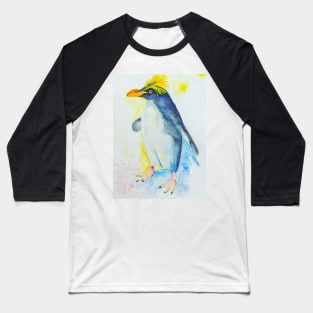 Macaroni Penguin - Watercolour Baseball T-Shirt